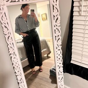 TALBOTS Plus 22W Checkered Button Down Blouse